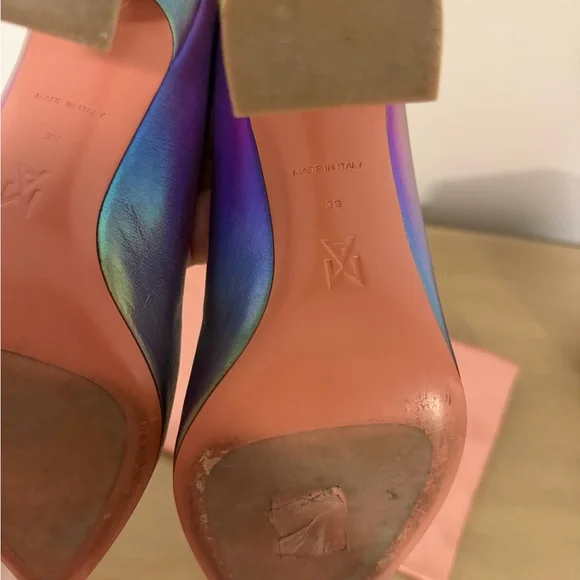 Amina Muaddi Ami Iridescent Pumps - Picture 9 of 9